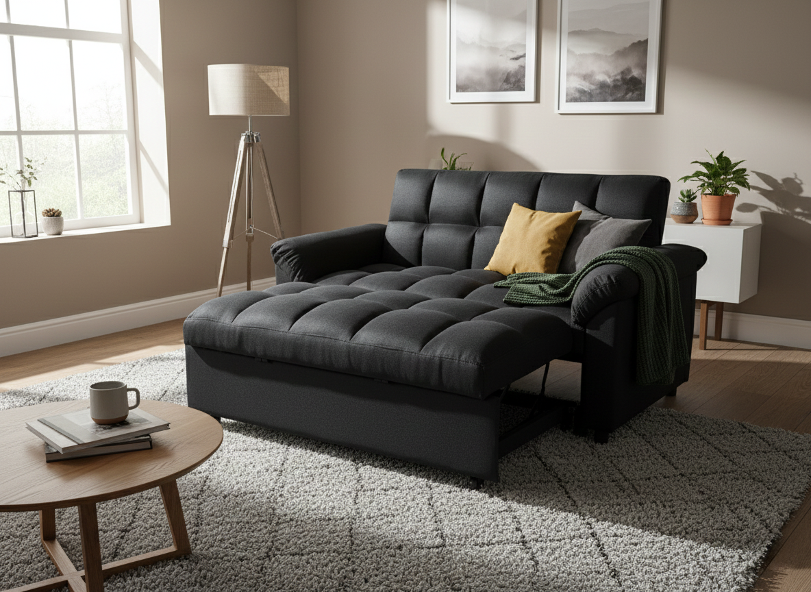 Bubble | 2 Seater Sofa Bed | Black