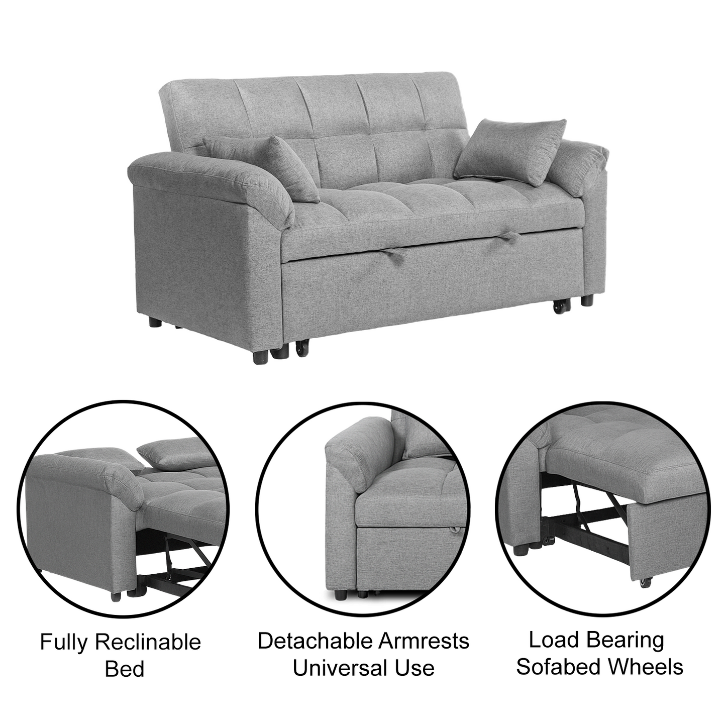 Bubble | 2 Seater Sofa Bed | Grey