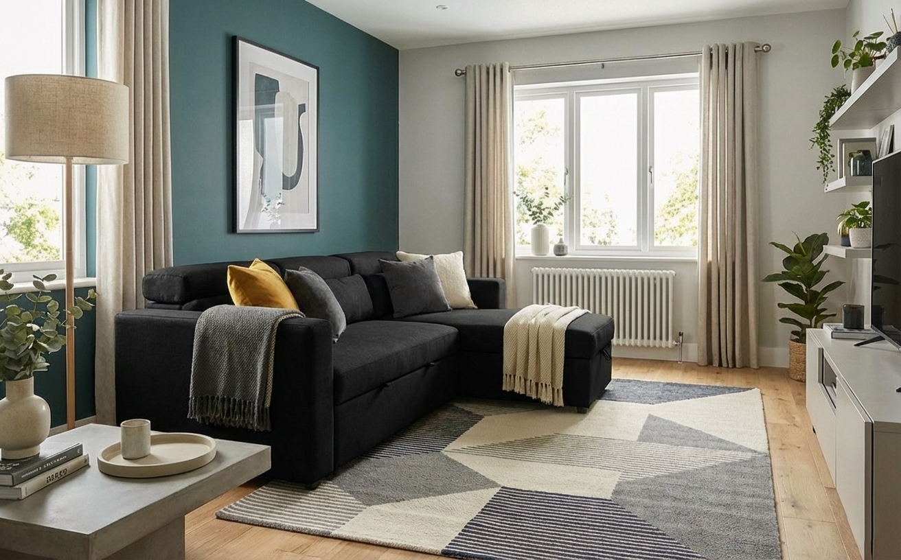 Willow Chaise | Storage Chaise Sofa Bed | Black