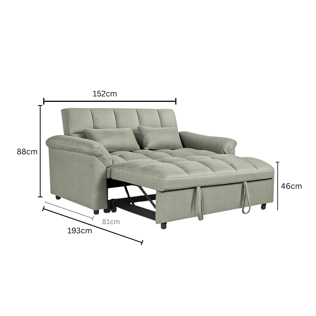 Bubble | 2 Seater Sofa Bed | Grey
