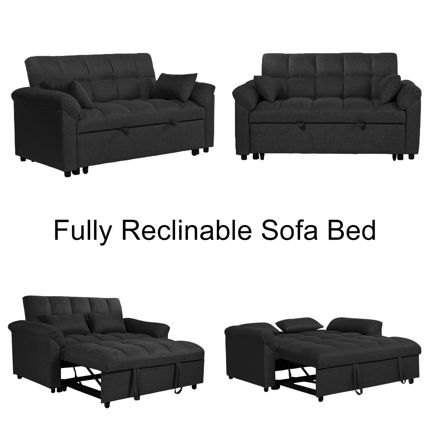 Bubble | 2 Seater Sofa Bed | Black